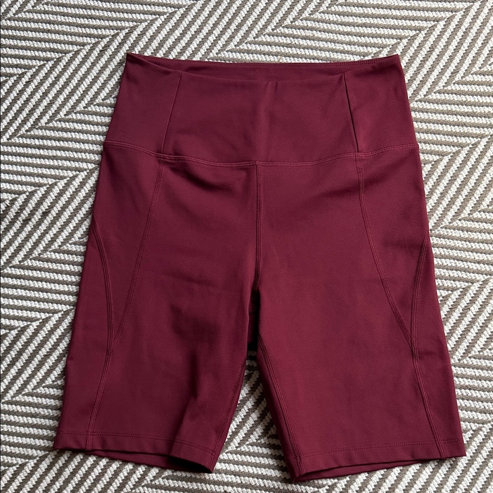Girlfriend Collective burgundy Bike Shorts